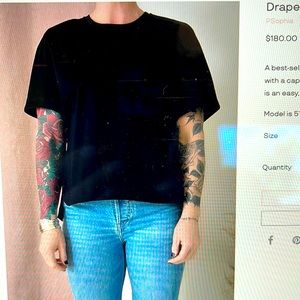 Psophia Drape Back Black T-Shirt